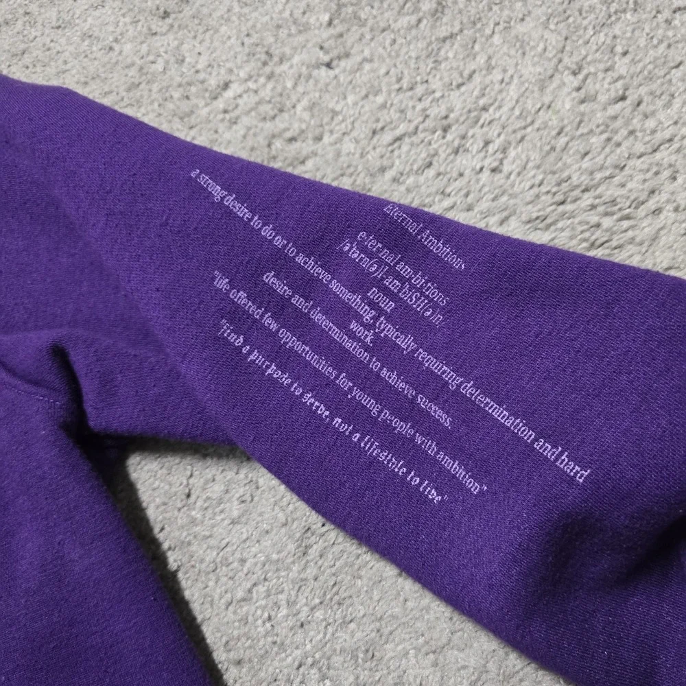 VTG Grunge Eternal Ambitions Jesus Hoodie Full Zip Purple Men L Affliction Style